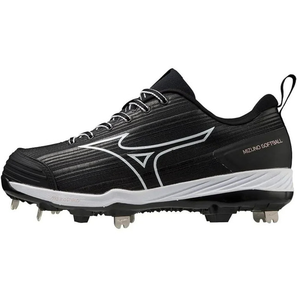 Mizuno Womens Sweep 6-Mid Metal Fastpitch Softball Cleats Black Size 7.5 NWT - Picture 1 of 8